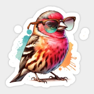 Watercolor House Finch Sticker